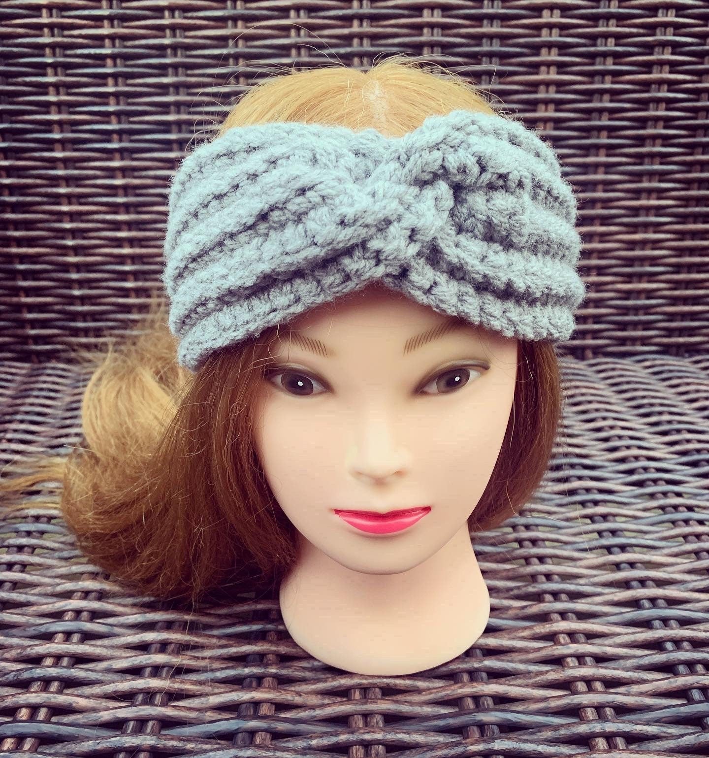 Double Aran chunky ear warmer
