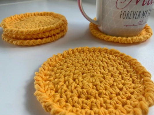 Cotton crochet tea coasters