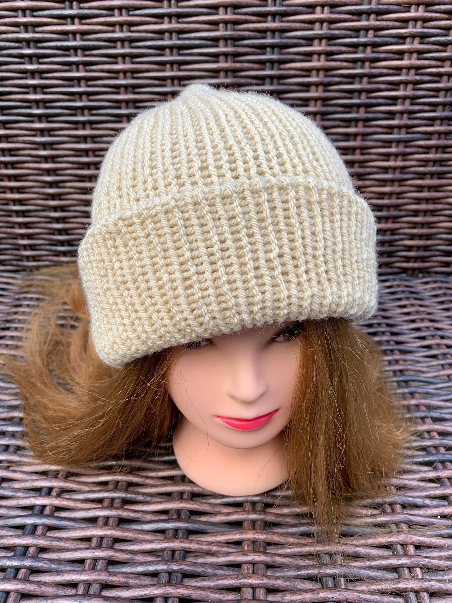 Cream Knitted hat | Winter hat | Warm and chunky hat with pom pom | Unisex hat | For adults and or children|