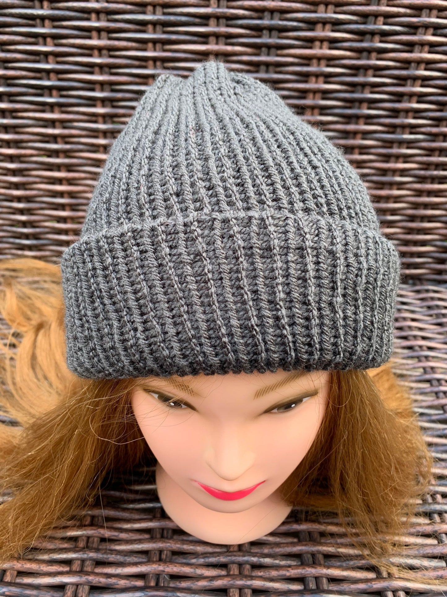 Dark grey Knitted hat | Winter hat | Warm and chunky hat with pom pom | Unisex hat | For adults and or children|