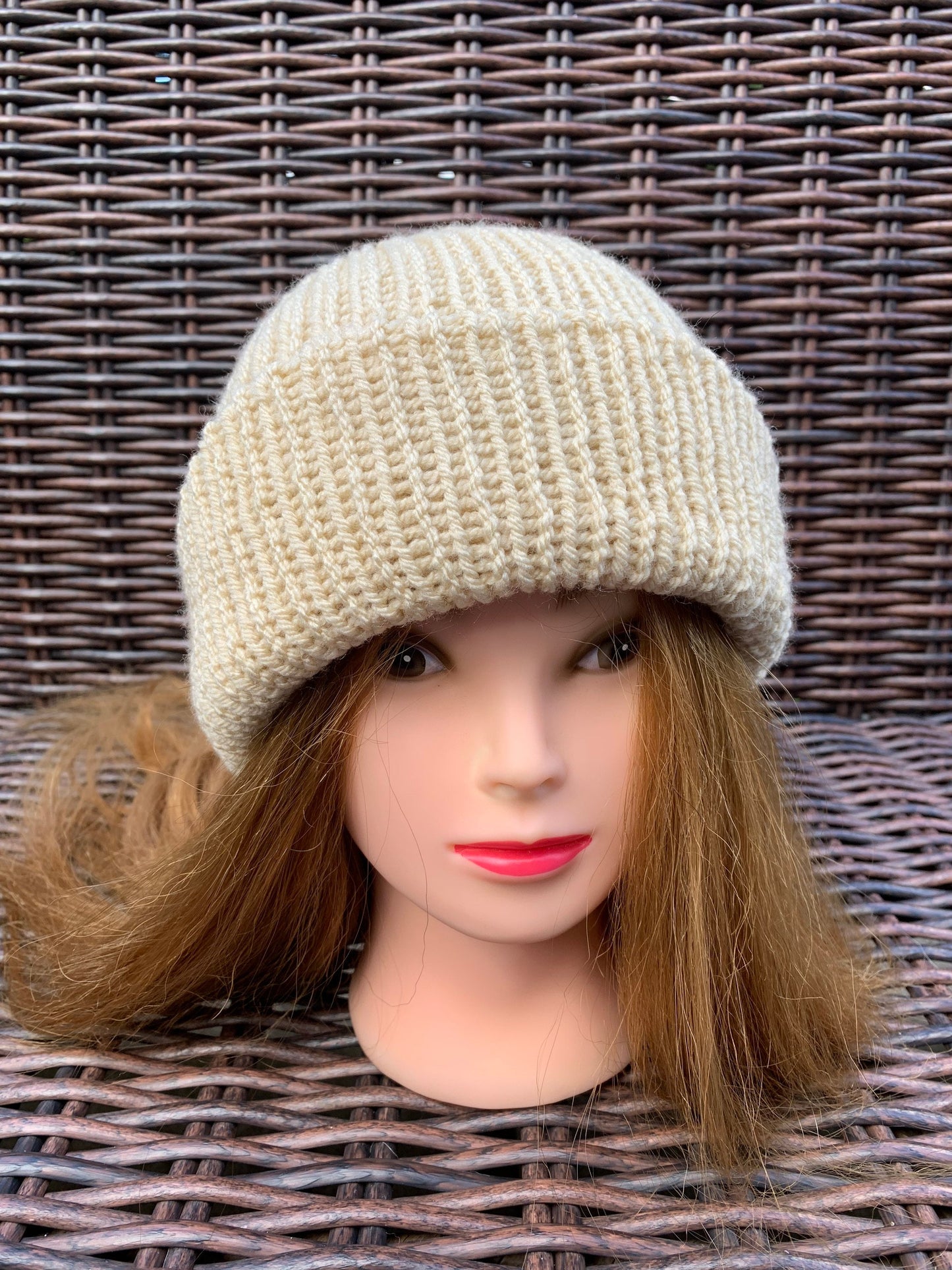 Cream Knitted hat | Winter hat | Warm and chunky hat with pom pom | Unisex hat | For adults and or children|