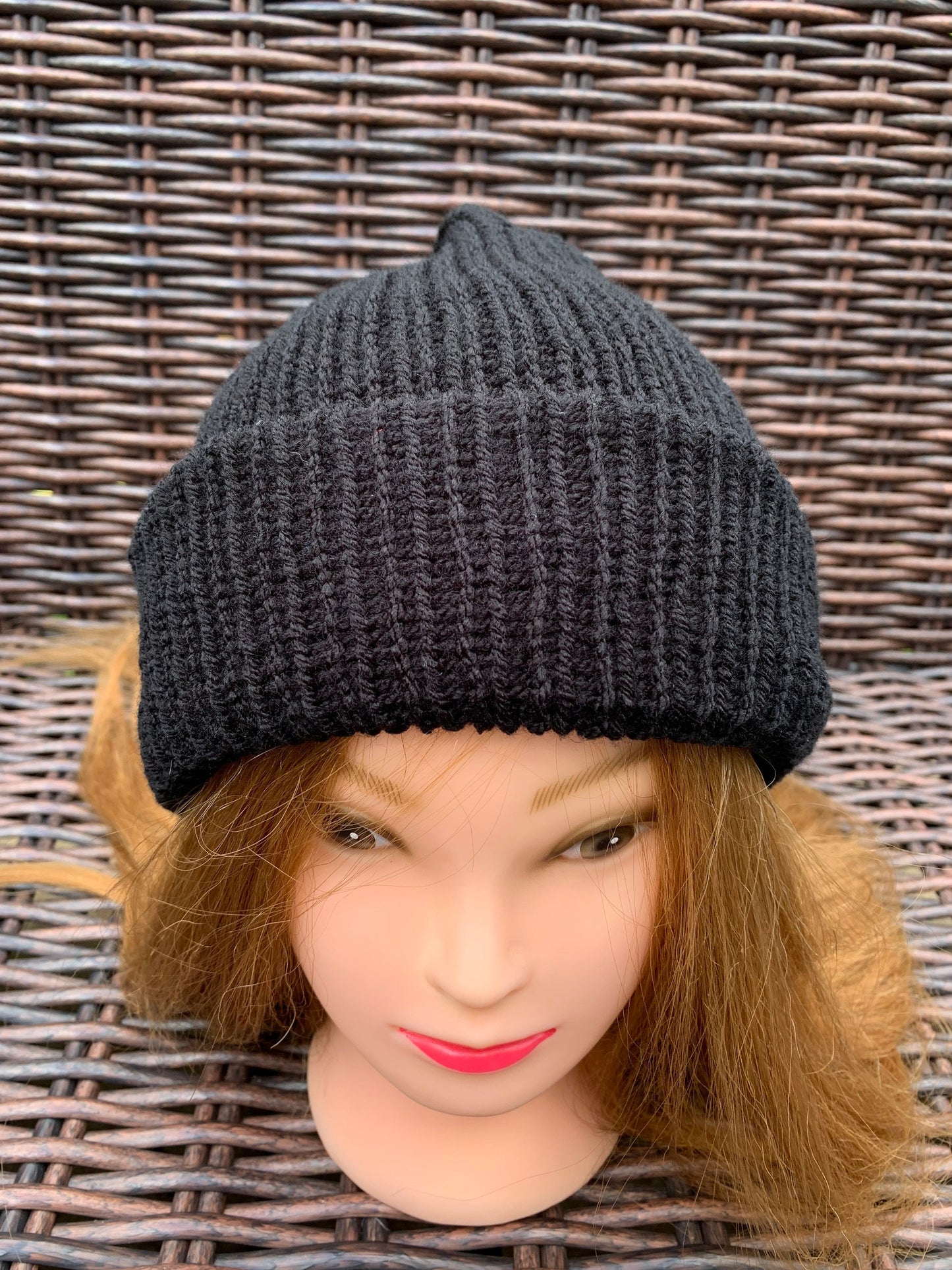 Black Knitted hat | Winter hat | Warm and chunky hat with pom pom | Unisex hat | For adults and or children|