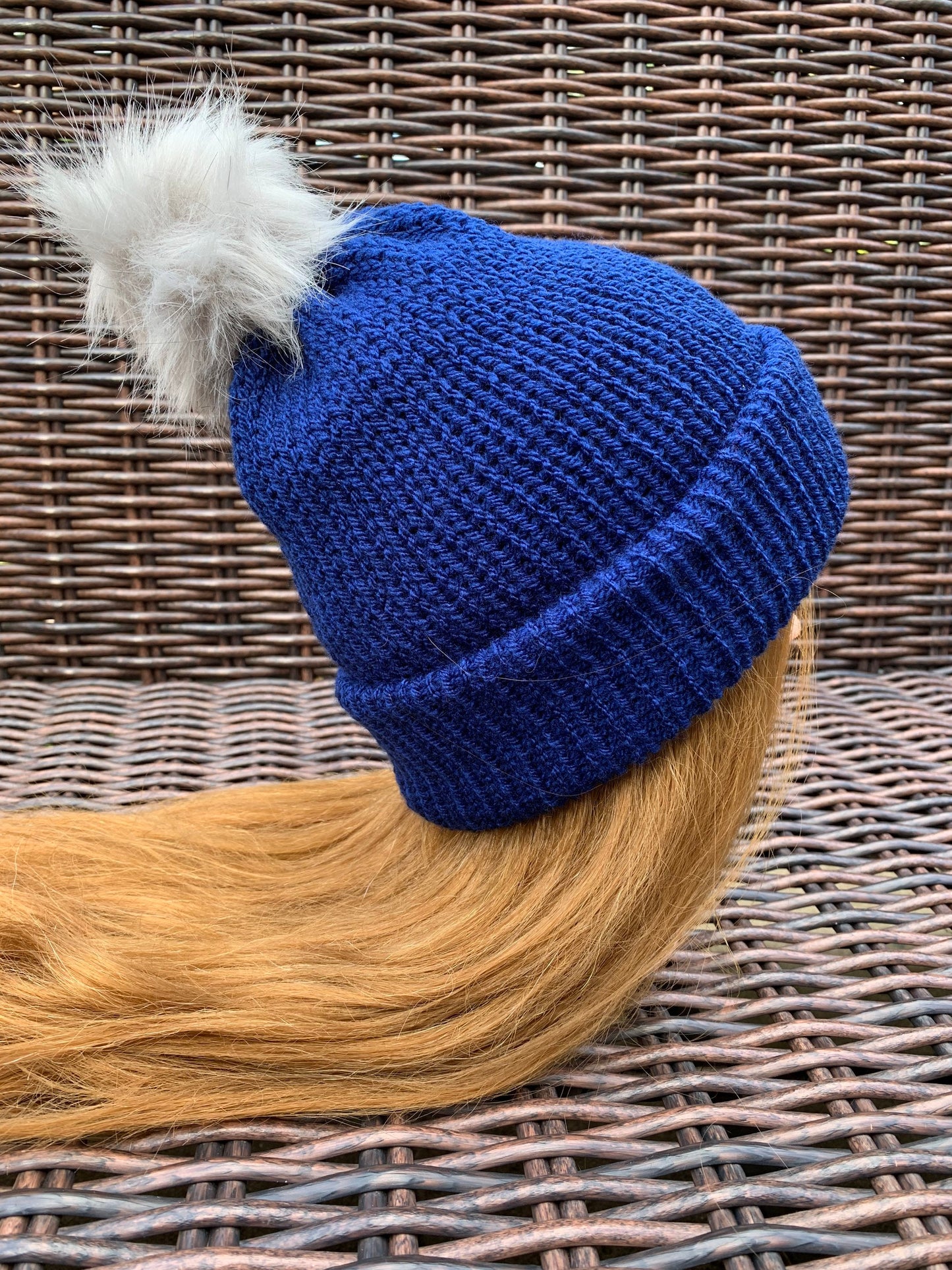 Navy Knitted hat | Winter hat | Warm and chunky hat with pom pom | Unisex hat | For adults and or children|