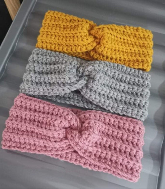 Double Aran chunky ear warmer