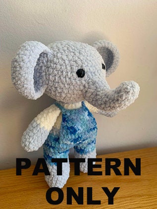 Minimal sew Crochet Amigurumi Bertie elephant | Crochet elephant | Elephant pattern | Amigurumi elephant