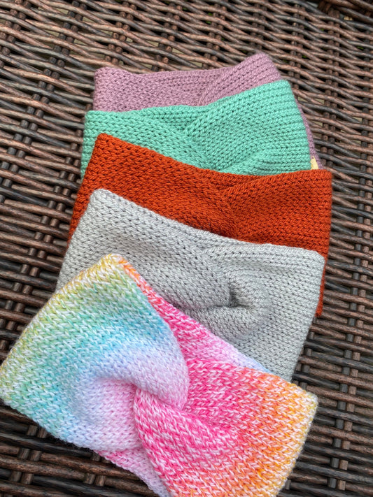 Knitted Ear warmer | Twisted knit Headband I Headband Ear Warmer | Knitted top knot twisted headband | Knit ear warmer