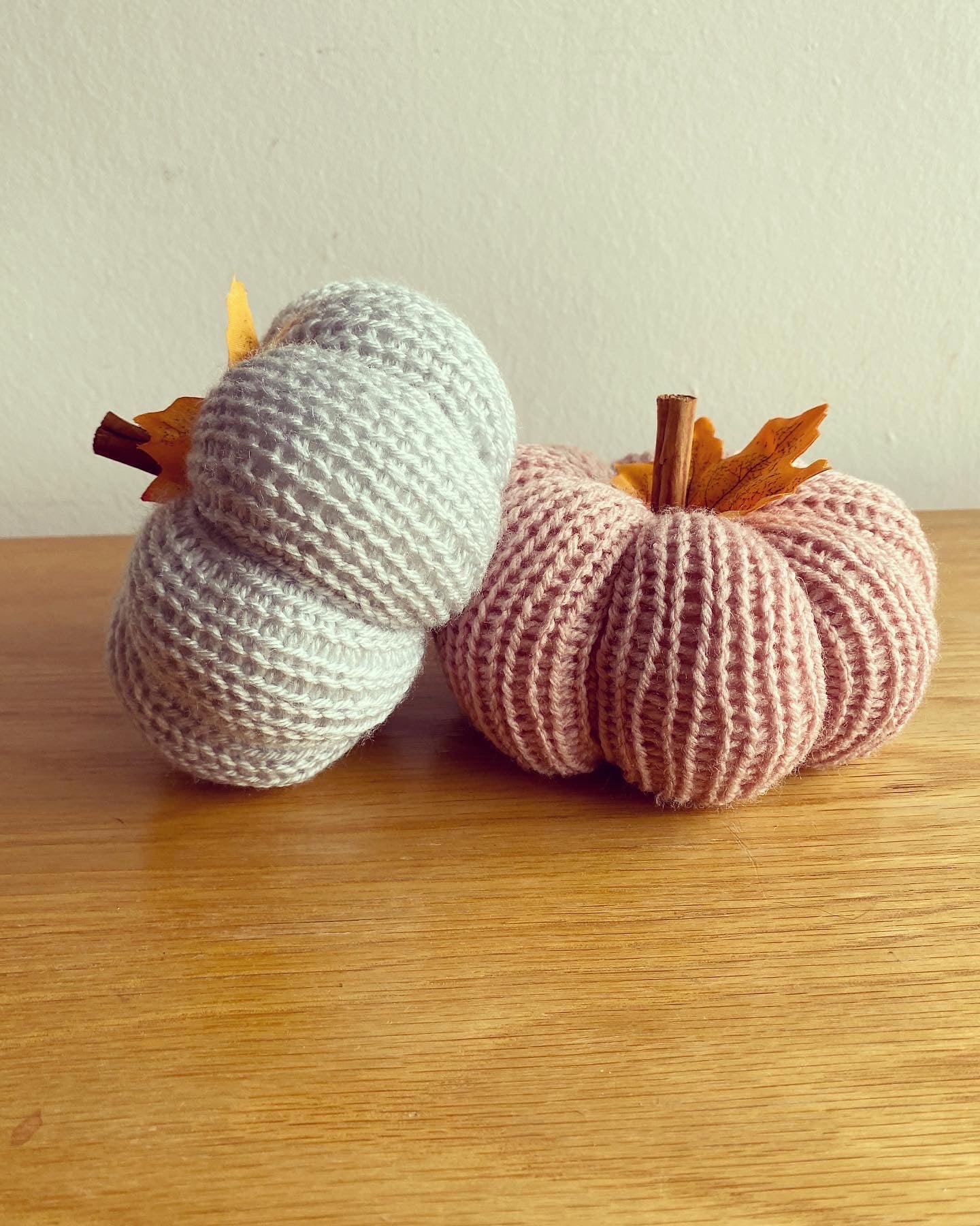 Handmade knitted pumpkins